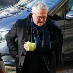 Laurent Ruquier - Arrivées aux obsèques de Marie Laforêt en l'église Saint-Eustache à Paris. Le 7 novembre 2019.