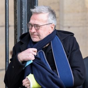 Laurent Ruquier - Sorties des obsèques de Marie Laforêt en l'église Saint-Eustache à Paris. Le 7 novembre 2019.