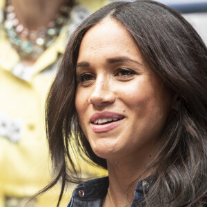 Meghan Markle, duchesse de Sussex, au côté de Anna Wintour, Venus Williams, Patrick Mouratoglou et Alexis Ohanian (le mari de S. Williams) dans les tribunes de la finale femme du tournoi de l'US Open 2019 opposant Serena Williams à Bianca Andreescu (3-6 / 5-7) au Billie Jean King National Tennis Center à New York, le 7 septembre 2019.