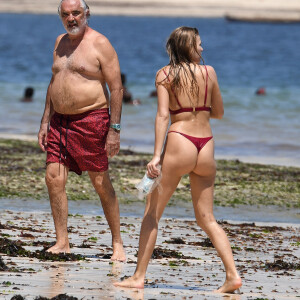 Exclusif - Flavio Briatore passe ses vacances avec son fils Nathan Falco et sa nouvelle compagne à Malindi au Kenya le 1er janvier 2019.