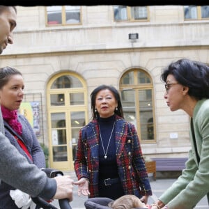 Exclusif - Rachida Dati et Jeanne d'Hauteserre (Maire du 8ème arrondissement de Paris) - Déplacement de Rachida Dati sur des thématiques liées à l'Enfance et à la Famille à Paris à l'Espace Beaujon à Paris, le 8 novembre 2019. © Alain Guizard/Bestimage