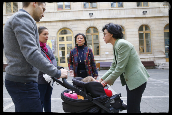 Exclusif - Rachida Dati et Jeanne d'Hauteserre (Maire du 8ème arrondissement de Paris) - Déplacement de Rachida Dati sur des thématiques liées à l'Enfance et à la Famille à Paris à l'Espace Beaujon à Paris, le 8 novembre 2019. © Alain Guizard/Bestimage