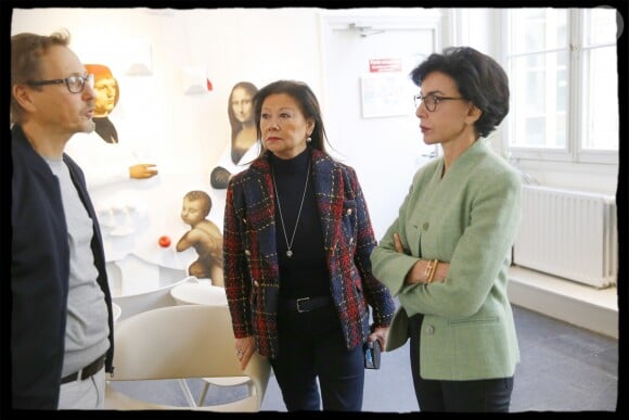 Exclusif - Rachida Dati et Jeanne d'Hauteserre (Maire du 8ème arrondissement de Paris) - Déplacement de Rachida Dati sur des thématiques liées à l'Enfance et à la Famille à Paris à l'Espace Beaujon à Paris, le 8 novembre 2019. © Alain Guizard/Bestimage