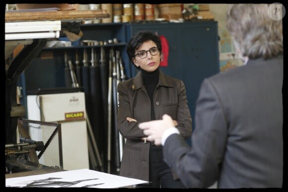Exclusif - Rachida Dati se rend à l' imprimerie ARTE Adrien Maeght. Paris 14ème, rue Daguerre, le 13 novembre 2019. © Alain Guizard/Bestimage