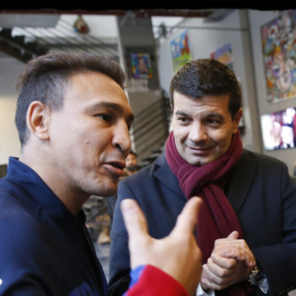 Exclusif - Rachida Dati, Gérard Loureiro, Ali Oubaali. Rachida Dati se rend au Champion Spirit Rive Gauche pour l' entrainement de Michel Soro, détenteur de la ceinture de champion du monde des Super Welters, à 48H de son combat face à Cédric Vitu. Paris, le 13 novembre 2019. © Alain Guizard/Bestimage13/11/2019 - Paris