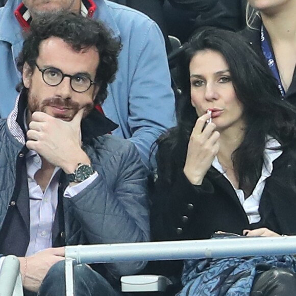 Marie Drucker et son compagnon Mathias Vicherat lors du match du quart de finale de l'UEFA Euro 2016 France-Islande au Stade de France à Saint-Denis, France le 3 juillet 2016. © Cyril Moreau/Bestimage