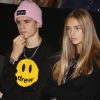 Romeo Beckham, avec un sweat shirt de la marque Drew de Justin Bieber, et son amie Mia Moocher - Le Grec Stefanos Tsitsipas remporte la finale du Masters de tennis de Londres, le 17 novembre 2019, en battant l'Autrichien Dominic Thiem 6-7, 6-2, 7-6.