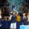 Le Grec Stefanos Tsitsipas remporte la finale du Masters de tennis de Londres, le 17 novembre 2019, en battant l'Autrichien Dominic Thiem 6-7, 6-2, 7-6.