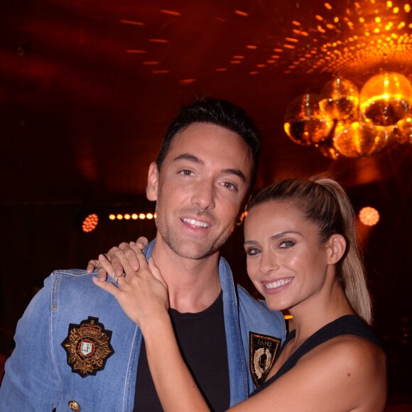 Exclusif - Maxime Dereymez et sa partenaire Clara Morgane dans Danse Avec Les Stars 2019 (DALS) lors de la soirée d'inauguration du club Manko à Paris, France, le 12 septembre 2019. © Rachid Bellak/Bestimage