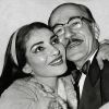 La chanteuse Maria Callas et son père George. 1958. @The Hollywood Archive/Photoshot/ABACAPRESS.COM