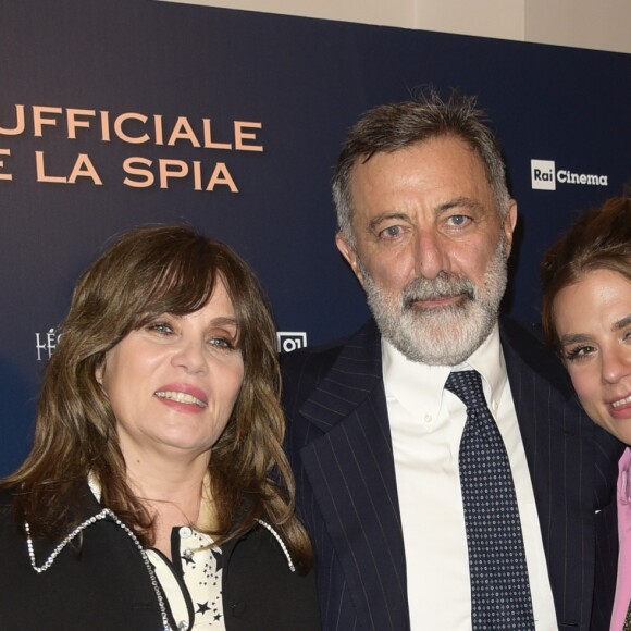 Emmanuelle Seigner, Luca Barbareschi, Morgane Polanski - Les célébrités assistent à la première de "J'accuse" à Rome, le 18 novembre 2019.