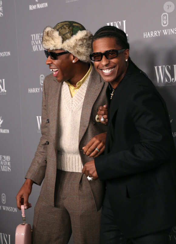 Tyler, The Creator et A$AP Rocky assistent à la 9ème soirée annuelle WSJ Innovators Awards au musée d'Art Moderne à New York, le 6 novembre 2019. © Sonia Moskowitz / Zuma Press / Bestimage