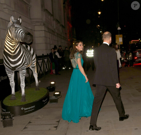 Exclusif - Le prince William, duc de Cambridge, et Catherine (Kate) Middleton, duchesse de Cambridge, quittent la soirée des "Tusk Conservation Awards" à Londres, le 8 novembre 2018.