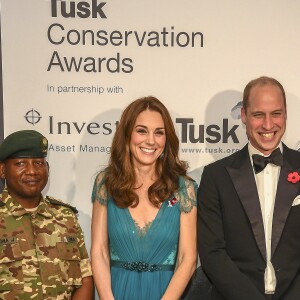Le prince William, duc de Cambridge, et Catherine (Kate) Middleton, duchesse de Cambridge, à la soirée des "Tusk Conservation Awards" à la Banqueting House à Londres, le 8 novembre 2018.