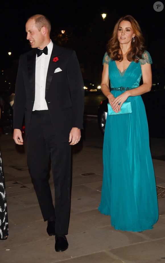 Le prince William, duc de Cambridge, et Catherine (Kate) Middleton, duchesse de Cambridge, arrivent à la soirée des "Tusk Conservation Awards" à la Banqueting House à Londres, le 8 novembre 2018.