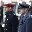 Le prince Harry, duc de Sussex, le prince William, duc de Cambridge - La famille royale d'Angleterre lors du National Service of Remembrance à Londres le 10 novembre 2019.