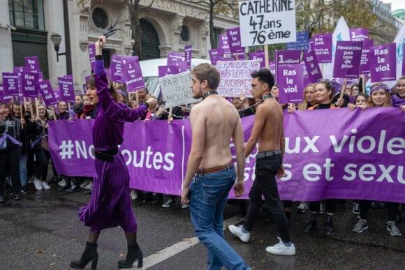 Marie Benoliel (Marie s'infiltre) - Marche contre les violences sexistes et sexuelles (marche organisée par le collectif NousToutes) à Paris le 23 novembre 2019.
