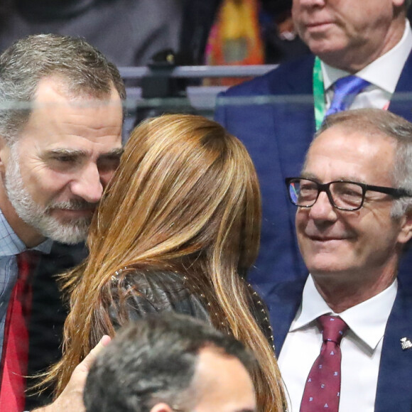 Le roi Felipe VI d'Espagne et Shakira - Le roi Felipe VI d'Espagne assiste à la finale de la Coupe Davis à Madrid, le 24 novembre 2019.
