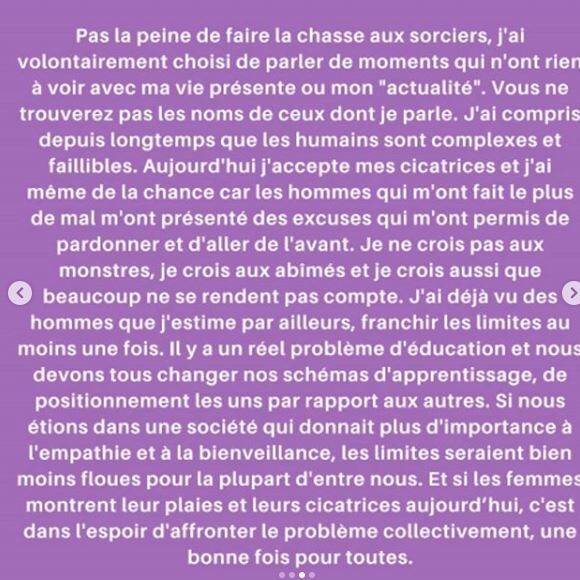 Lucie Lucas s'exprime sur Instagram, le 27 novembre 2019.