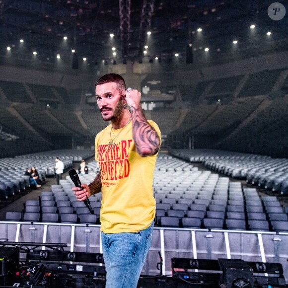 M. Pokora en répétitions à l'AccorHotels Arena, à Paris, avavnt son concert du mardi 26 novembre 2019.