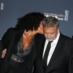 Virginie Silla et son mari Luc Besson - Photocall de la 40ème cérémonie des César au théâtre du Châtelet à Paris le 20 février 2015