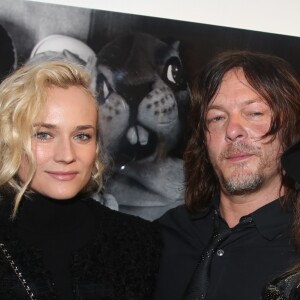 Diane Kruger, Norman Reedus - L'acteur Américain Norman Reedus de la série Américaine "The Walking Dead" lors du vernissage de son exposition photo 'The sun's coming up ...like a big bald head' avec Diane Kruger à la Galerie Hors Champs à Paris le 15 Décembre 2016. © Denis Guignebourg/Bestimage