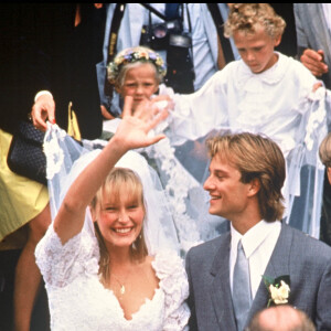 Archives- Mariage de David Hallyday et Estelle Lefébure, le 15 septembre 1989. 