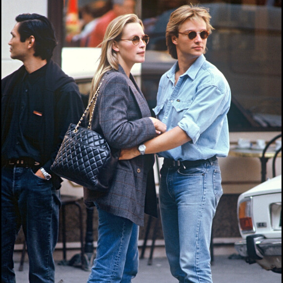 Archives- Estelle Lefébure et David Hallyday à Paris en 1989. 