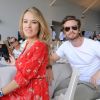 Exclusif - Philippe Lacheau et sa compagne Elodie Fontan (Marraine du LGCT - LPEJ 2019) - People dans la tente VIP - Longines Paris Eiffel Jumping au Champ de Mars à Paris, le , le 7 juillet 2019.