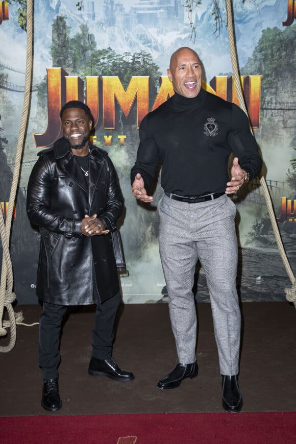 Kevin Hart et Dwayne Johnson - Avant-première du film "Jumanji, Next Level" au cinéma "Le Grand Rex" à Paris, le 3 décembre 2019. © Olivier Borde/Bestimage
