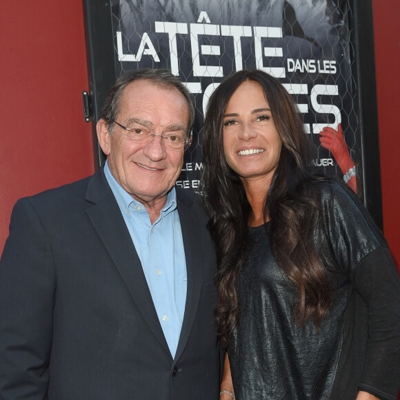 Jean-Pierre Pernaut et sa femme Nathalie Marquay - Les célébrités lors de la générale de la pièce de théâtre "La Tête Dans Les Etoiles" au Théâtre de la Gaîté-Montparnasse à Paris, France, le 24 mai 2018. © Coadic Guirec/Bestimage