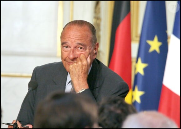 Jacques Chirac - Rencontre avec Angela Merkel, à l'Élysée, le 24 août 2006.