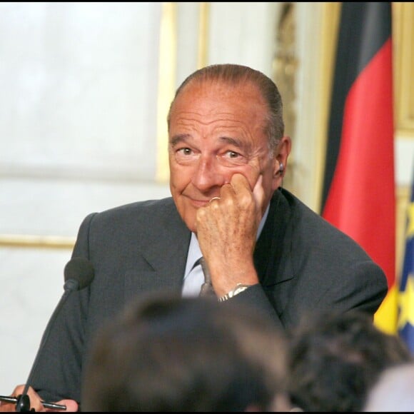 Jacques Chirac - Rencontre avec Angela Merkel, à l'Élysée, le 24 août 2006.