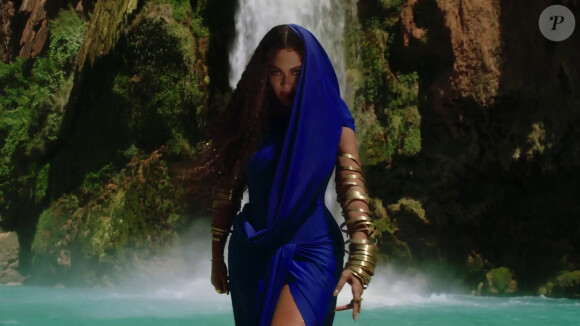 Beyoncé dans les clips vidéos de "Spirit" et "Bigger" du film "Le Roi Lion", le 20 juillet 2019 à Los Angeles.