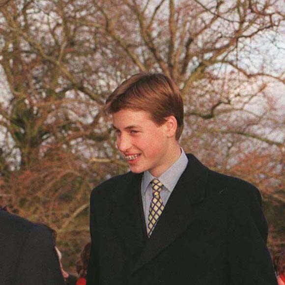 Le prince William et Peter Phillips - Messe de Noël à Sandringham, 1996.