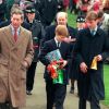 Le prince Charles avec ses fils William et Harry pour la messe de Noël à Sandringham en 1997.