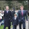 Le prince William et le prince Harry à Sandringham pour la messe de Noël en 2008.