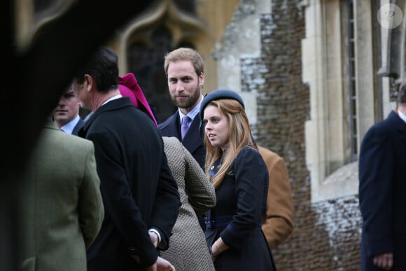 Le prince William et sa cousine Beatrice à la messe de Noël à Sandringham, en 2008.