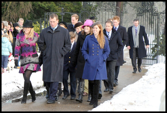 La famille royale à la messe de Noël de Sandringham en 2009.
