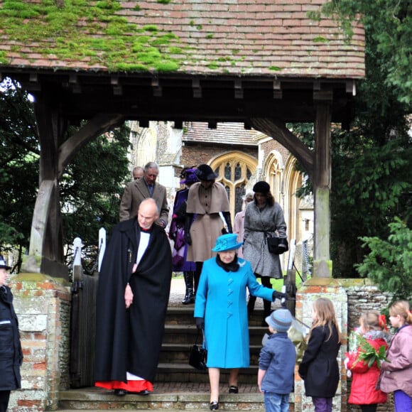 La reine Elizabeth à la messe de Noël de Sandringham en 2012.