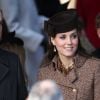Le prince William, Kate Middleton et le prince Harry - La reine accompagnée des membres de la famille royale anglaise assiste à la messe de Noël à Sandringham, le 25 décembre 2014.