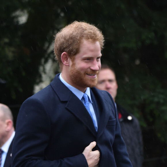 Le prince Harry - Les membres de la famille royale d'Angleterre ont assisté à la messe de Noël de l'église de St. Mary Magdalene à Norfolk, le 25 décembre 2015