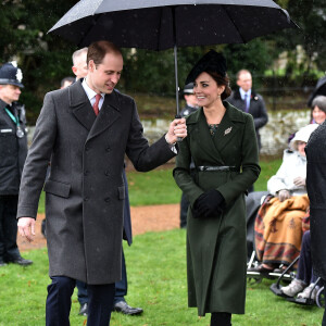 Le prince William et Kate Middleton - Les membres de la famille royale d'Angleterre ont assisté à la messe de Noël de l'église de St. Mary Magdalene à Norfolk, le 25 décembre 2015