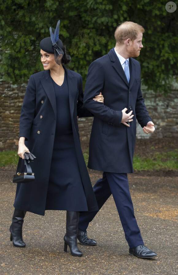 Le prince Harry et Meghan Markle (enceinte) - La famille royale assiste à la messe de Noël à Sandringham le 25 décembre 2018.