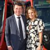Christian Estrosi, le maire de Nice, et sa femme Laura Tenoudji Estrosi durant l'inauguration de la ligne 2 du tramway sur le quai Napoléon 1er, à Nice le 14 décembre 2019. © Bruno Bebert / Bestimage