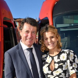 Christian Estrosi, le maire de Nice, et sa femme Laura Tenoudji Estrosi durant l'inauguration de la ligne 2 du tramway sur le quai Napoléon 1er, à Nice le 14 décembre 2019. © Bruno Bebert / Bestimage