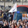 Renaud Muselier, le président du Conseil Regional de PACA, Laura Tenoudji Estrosi, et son mari Christian Estrosi, le maire de Nice, durant l'inauguration de la ligne 2 du tramway sur le quai Napoléon 1er, à Nice le 14 décembre 2019. © Bruno Bebert / Bestimage