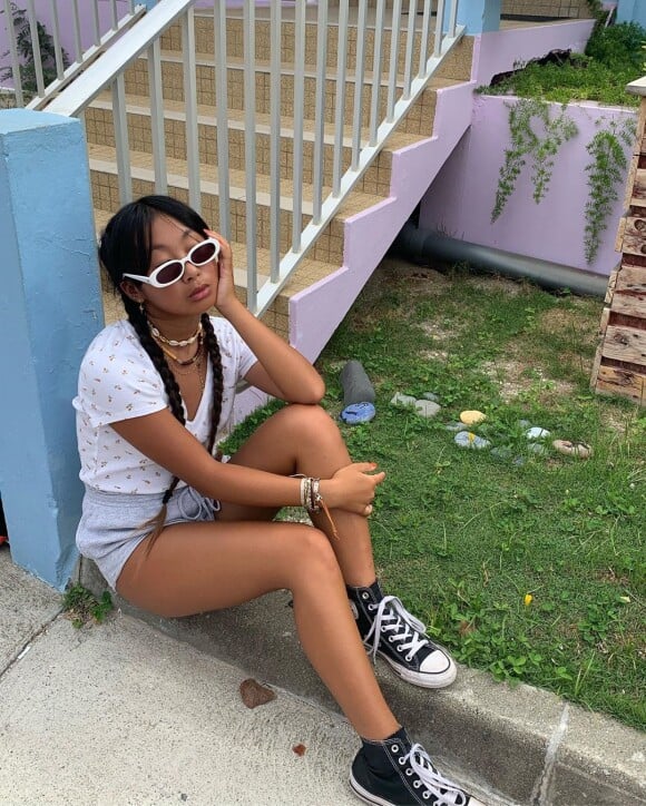 Jade Hallyday lors de vacances à Saint-Barthélemy le 9 août 2019.