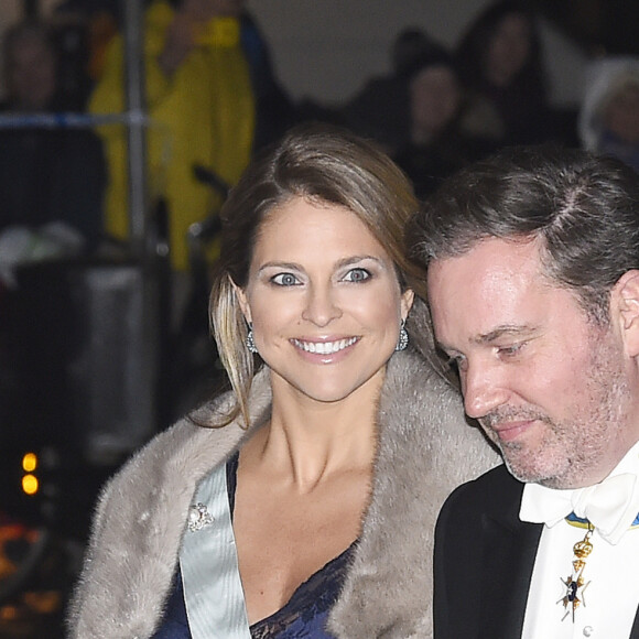 La princesse Madeleine de Suède (enceinte) et Christopher O'Neill (Chris O'Neill) - La famille royale de Suède lors de la soirée annuelle d'Académie Suédoise à Stockholm, Suède, le 20 décembre 2017.