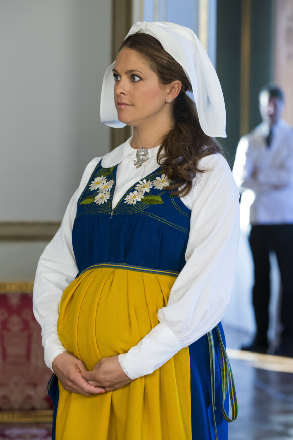 La princesse Madeleine de Suède enceinte - La famille royale de Suède a participé aux festivités de la Fête nationale au parc de Skansen à Stockholm, le 6 juin 2015.